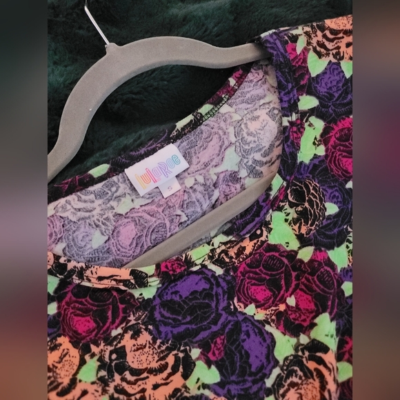 Lularoe Julia Dress, Rose Print - Picture 4 of 7